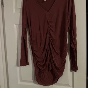 Jessica Simpson Mauve Long sleeve Ruched Front